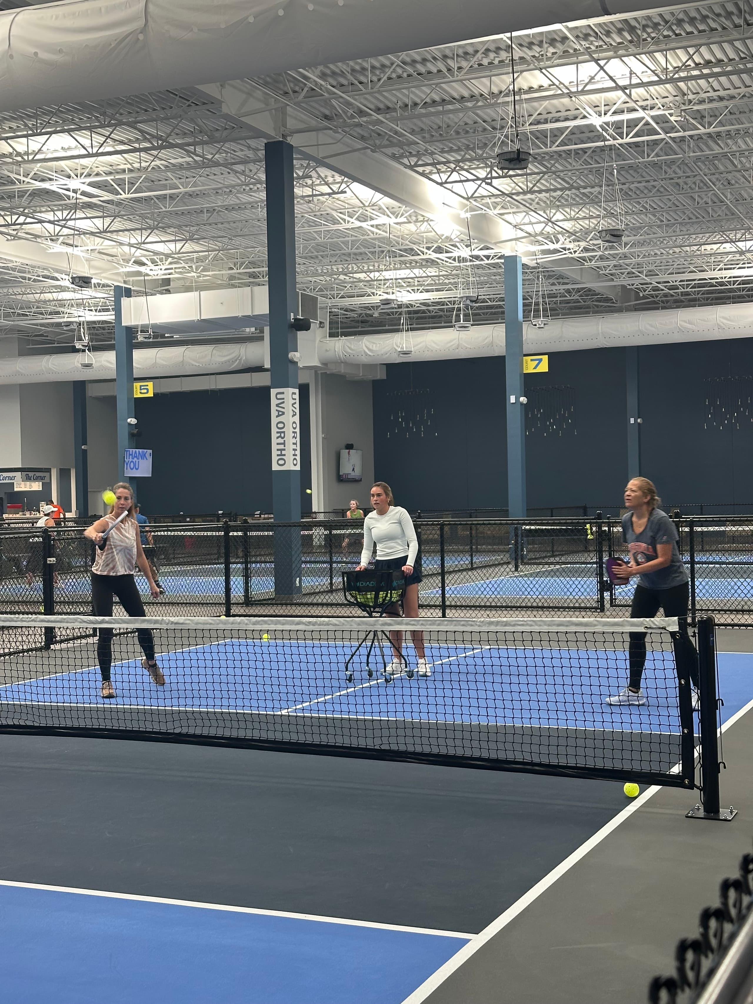 A clinic in progress on the cvilleSMASH courts