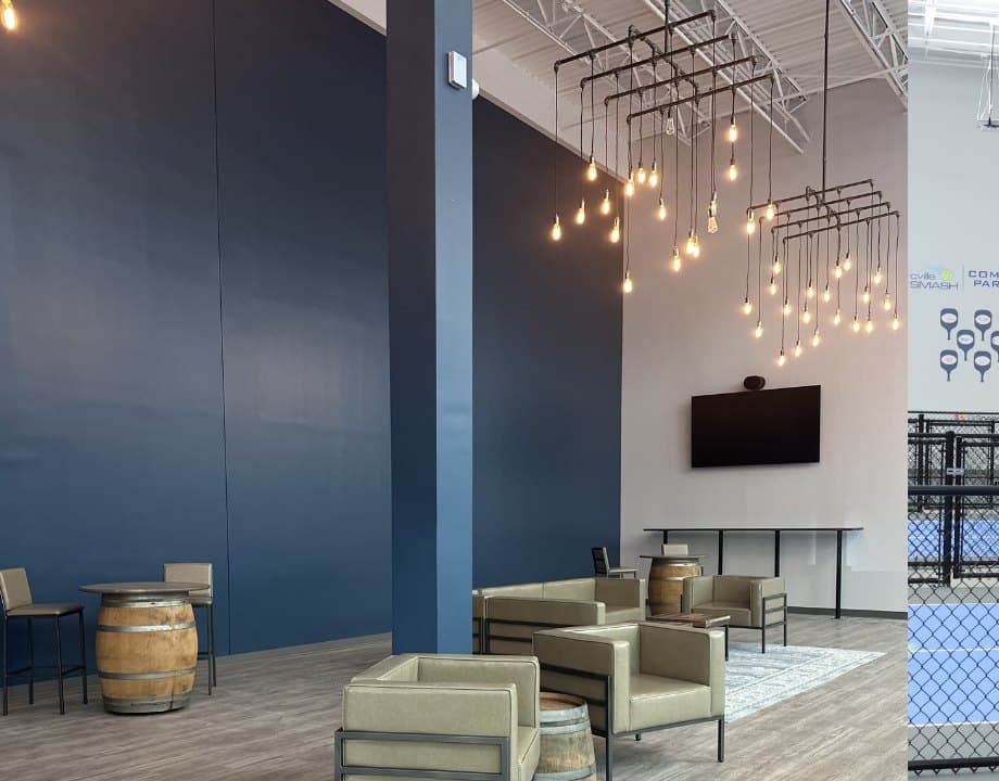 The lounge inside the cvilleSMASH facility